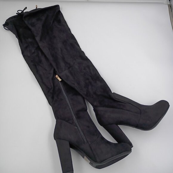 Journee Maya Over- The- Knee Boot, Black, Women's Size 6 - Picture 1 of 6